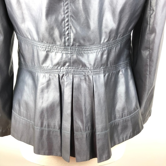 Emil Rutenberg M Pleated Peplum Jacket Zip Gray - Picture 7 of 8